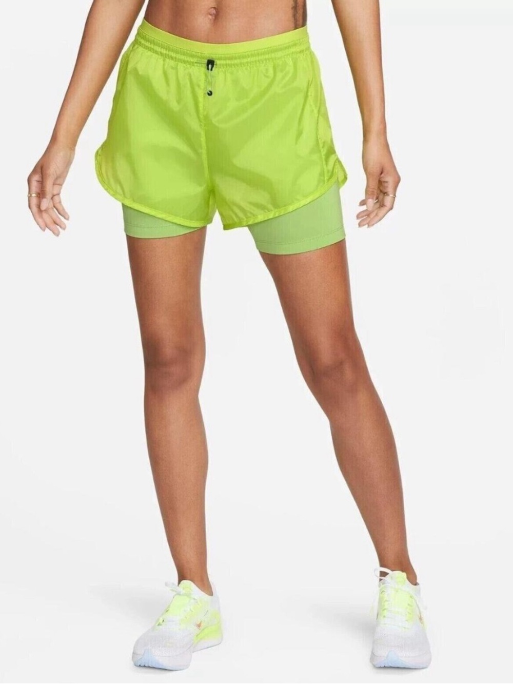 Nike Women's Icon Clash Tempo Luxe Running Shorts Atomic Green Size XS